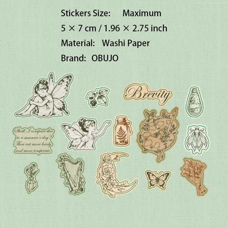 30 Pcs Vintage Journal Stickers BJLN