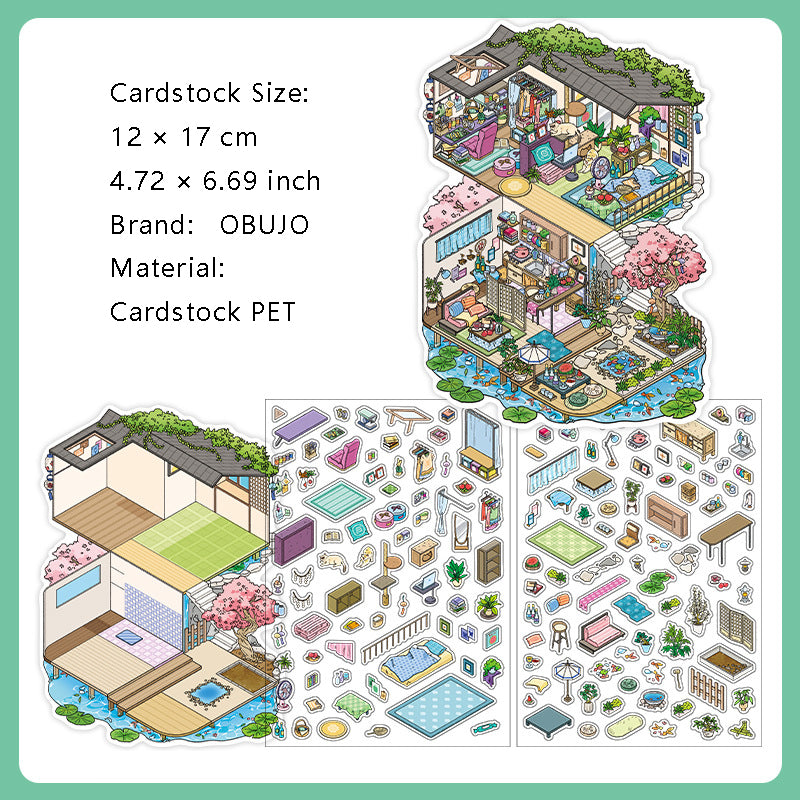 3D Shop House Home Scene DIY Stickers Kit WDXW11