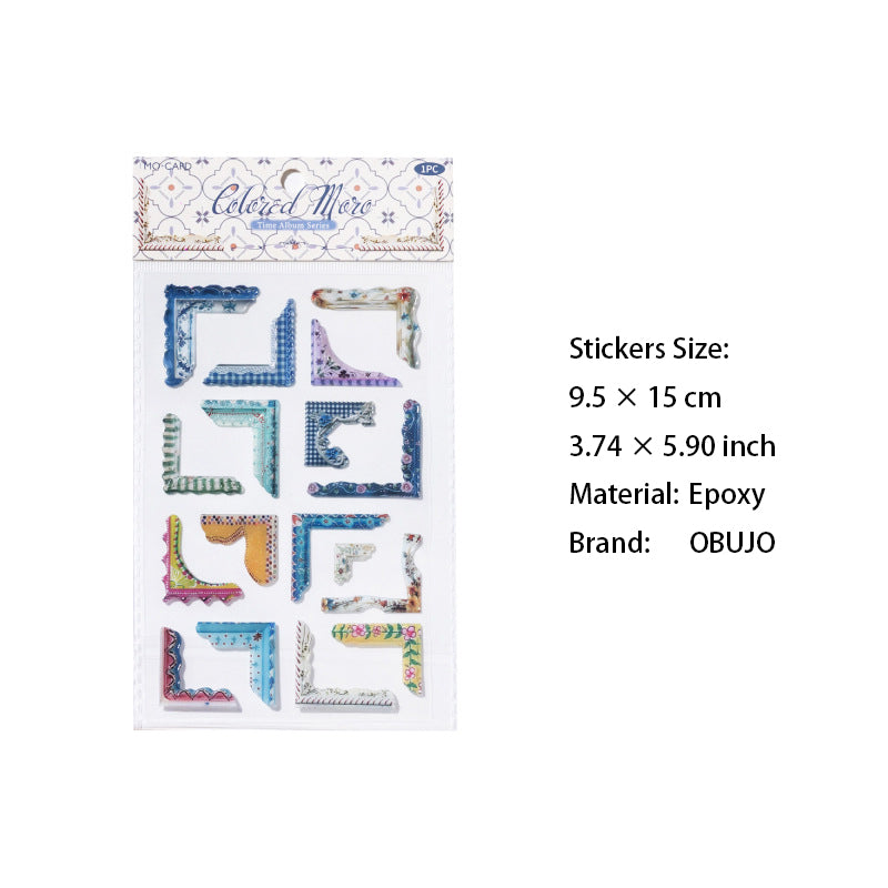 1 Sheet Vintage Epoxy Corner Stickers SGXC