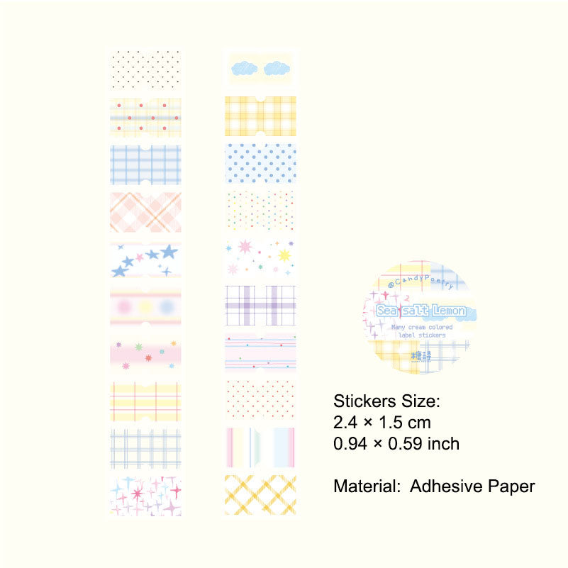 1 Roll Cream Color Label Planner Stickers Tape NYBQT