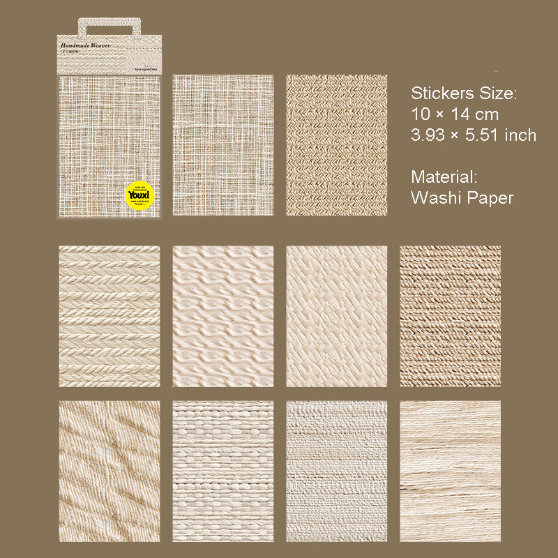 10 Pcs Cloth Texture Washi Stickers SGBZS