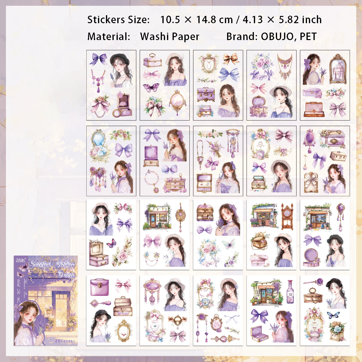 20 Sheets Lifestyle Girl Stickers Book HXFL