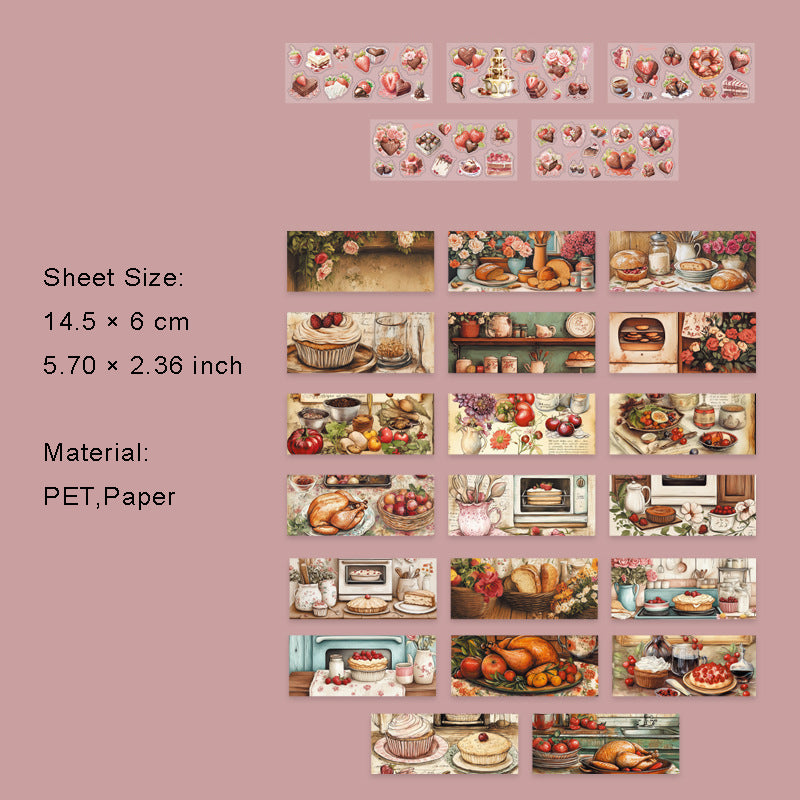 50 Sheets Chocolate Theme Paper and Stickers Book SHQKL
