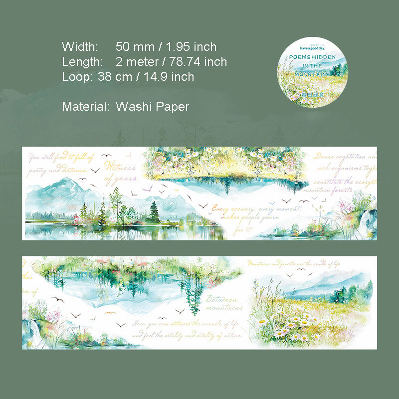 1 Roll Seasonal Forest Landscape Washi Tape CZSLJDS