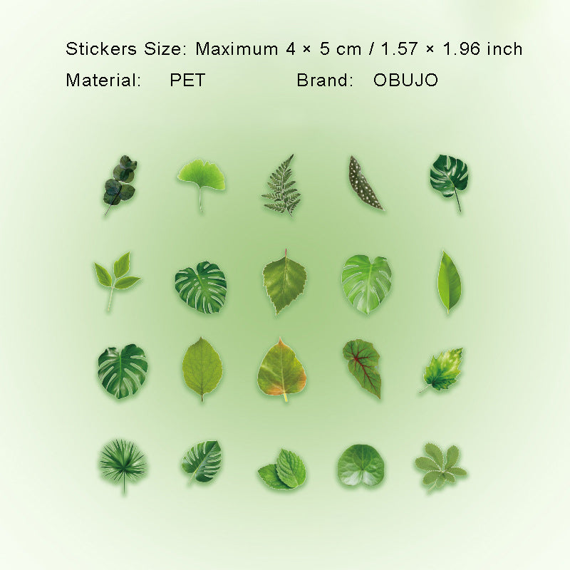 40 Pcs Seasonal Leaf PET Stickers ESSZM