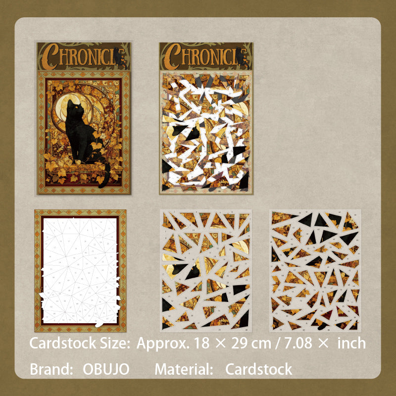 Cat Themed Vintage DIY Puzzle Stickers MDJN