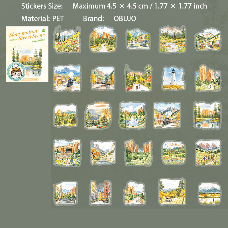 50 Pcs Seasonal Landscape PET Stickeres MJTJJ