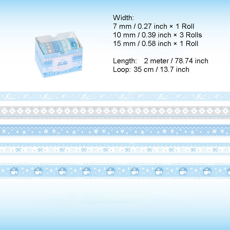 5 Rolls Light Color Washi Tape Set MYFED
