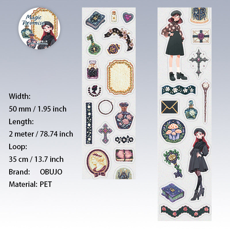 1 Roll Magic Girl PET Stickers Tape MFZY