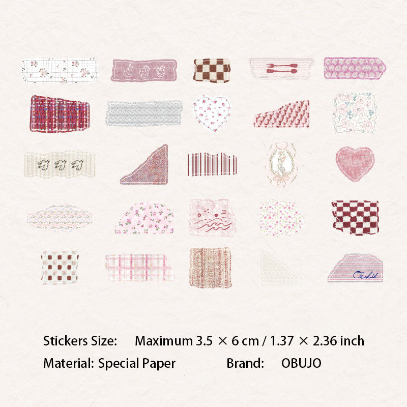 50 Pcs Fabric Texture Stickers BYSH