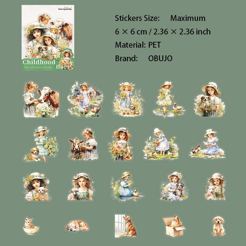 20 Pcs Childhood Theme PET Stickers TNSG