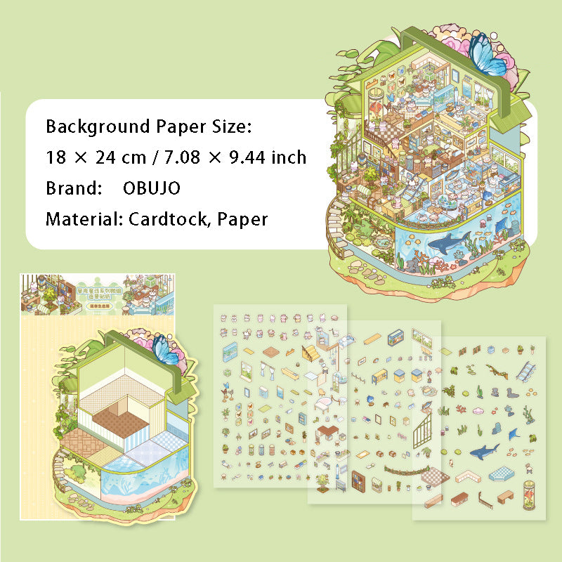 3D Shop House Scene DIY Stickers Kit ZYTH