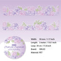 1 Roll Watercolor Flower PET Stickers BLHH