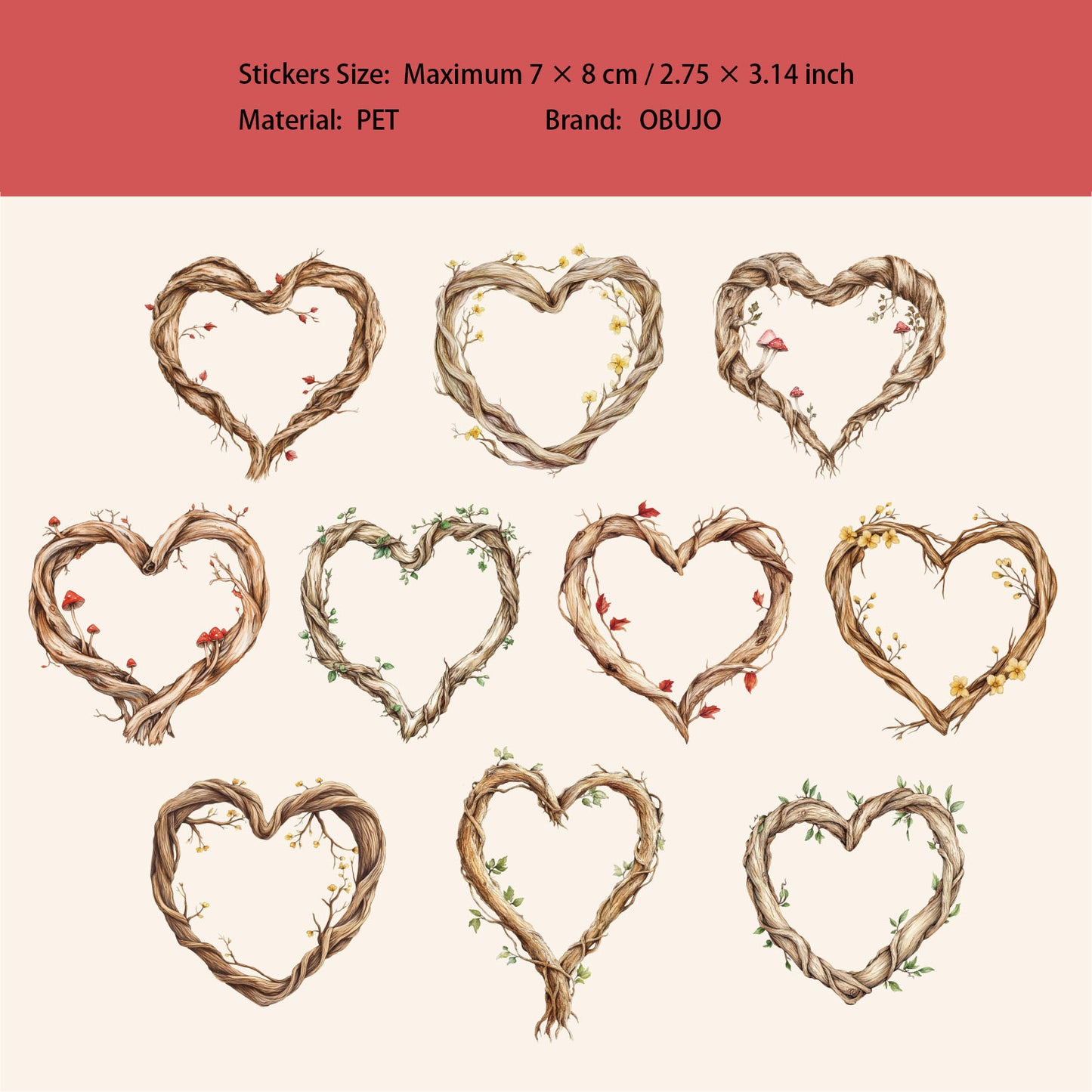 20 Pcs Tree Vine Frame Stickers ZYXL