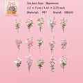 30 Pcs Flower PET Stickers HJSG