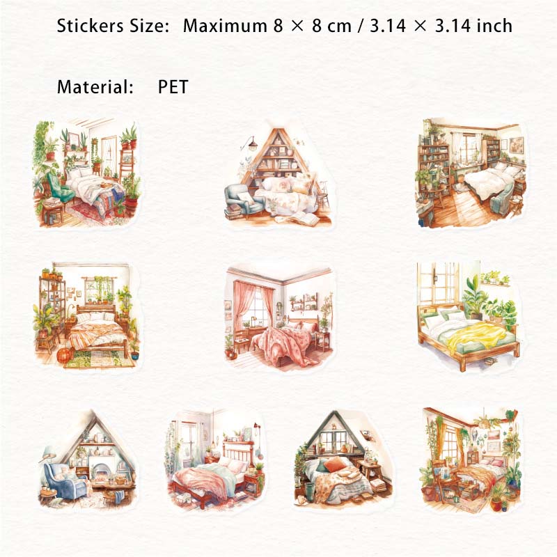 20 Pcs Home Daily Life PET Stickers JJRC