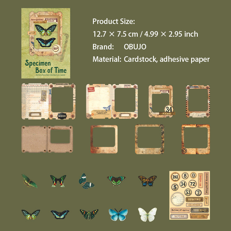 19 Pcs Vintage Frame Junk Journal Stickers SGBBX