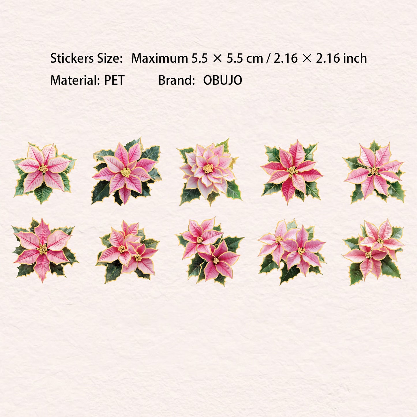 20 Pcs Creative Flower PET Stickers LZXL