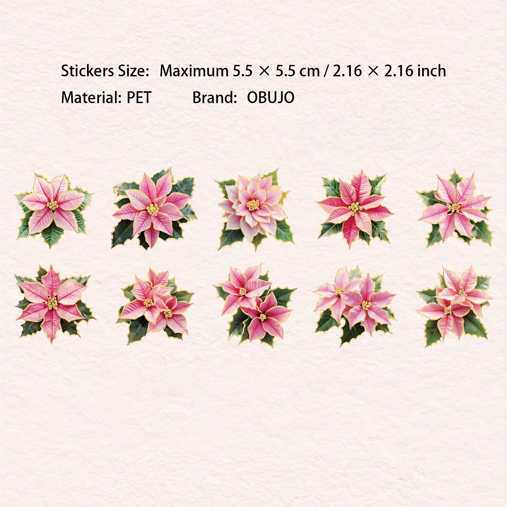 20 Pcs Creative Flower PET Stickers LZXL