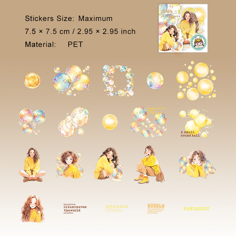 20 Pcs Bubble and Girl Stickers KLMPP