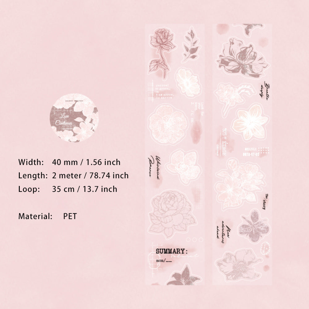 1 Roll Die-cut PET Flower Stickers Tape HHXY