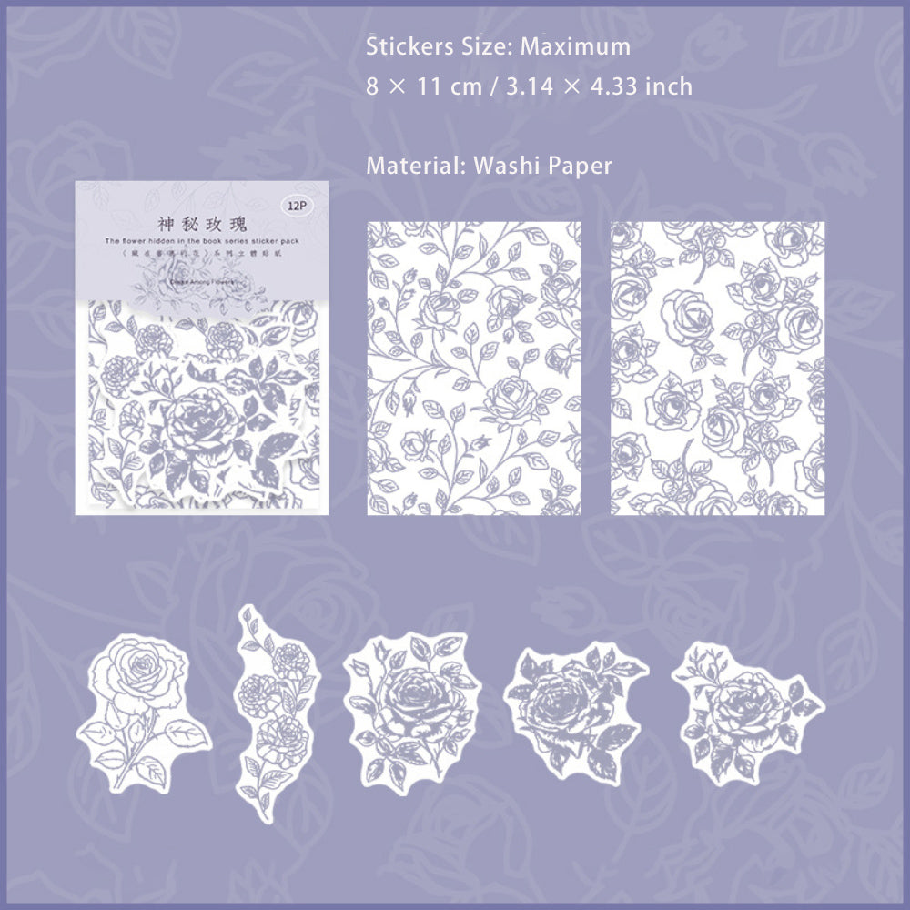 12 Pcs Botanical Foam Washi Stickers CZSLDH