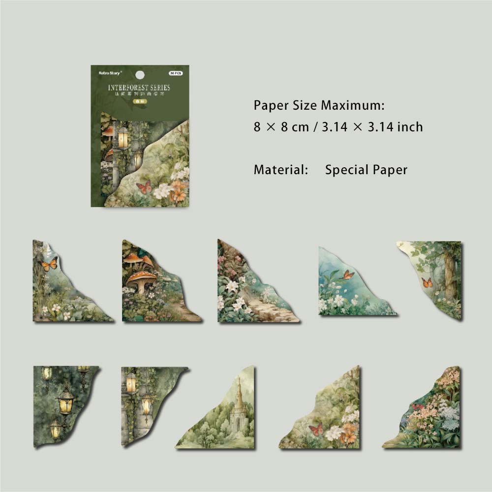 20 Pcs Forest Theme Corner Paper LJXL