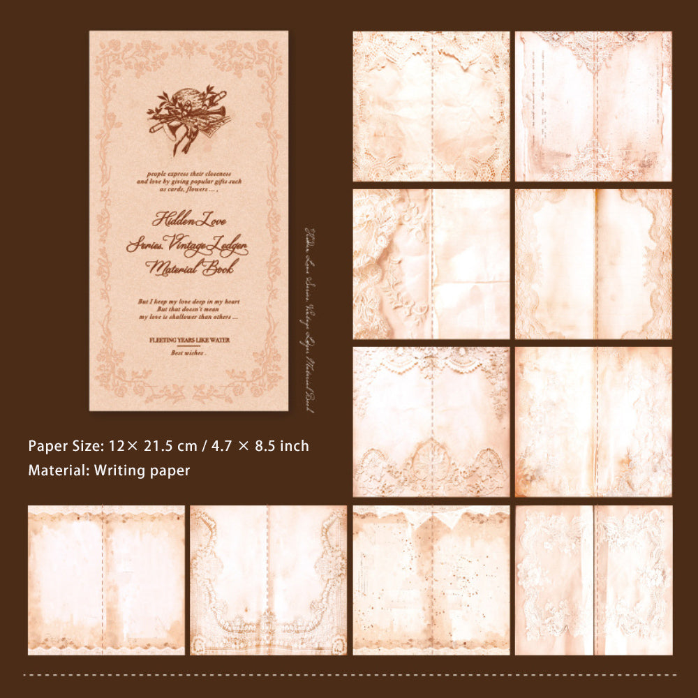 40 Sheets Vintage Scrapbook Paper Book SCAY