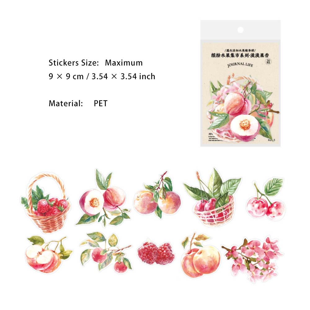 20 Pcs Fruit PET Stickers BFSGJS