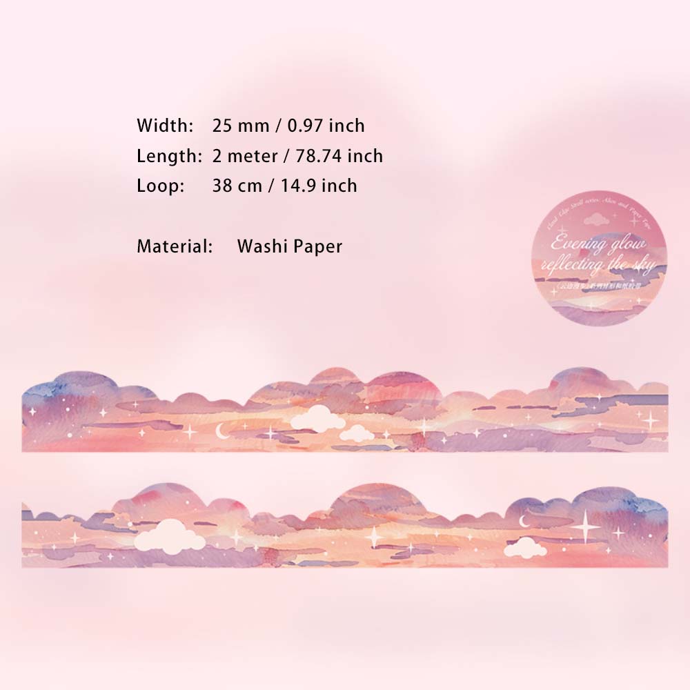 1 Roll Sunset Cloud Washi Stickers YBMB