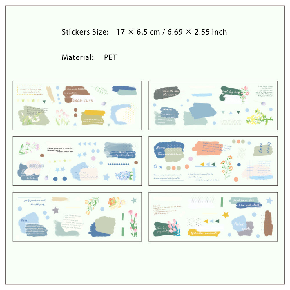 6 Sheets Creative PET Sitckers YLAZM