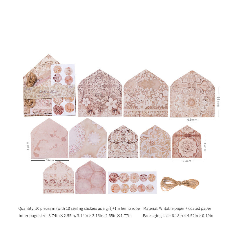 10 Pcs Pocket Envelope and Stickers Kit YJSG