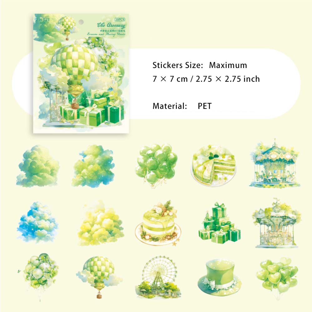 15 Pcs Fantasy Festival Theme PET Stickers FMLY