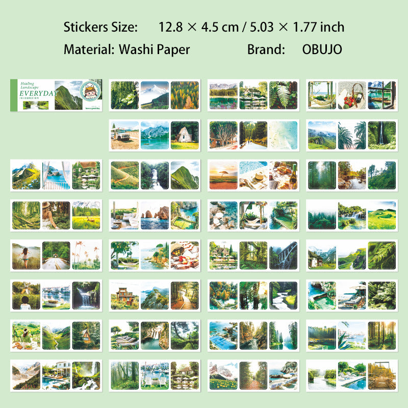 30 Sheets Landscape Washi Stickers Book MRZYFJ