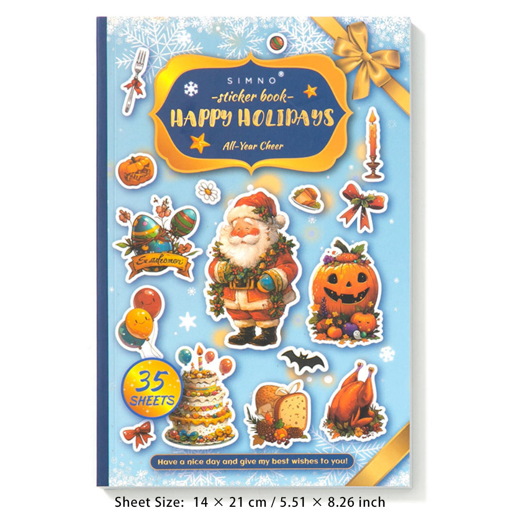 35 Sheets Christmas Halloween Themed Stickers Book HLDJR