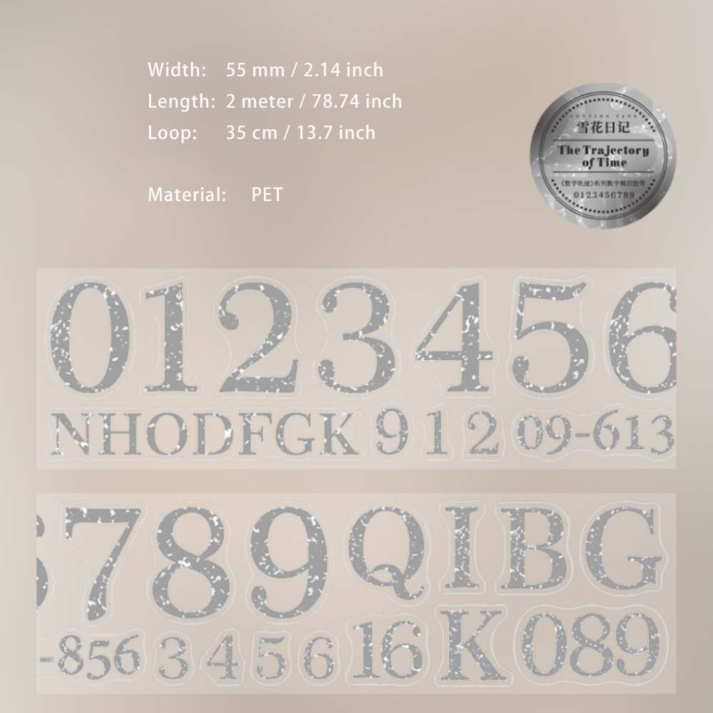 1 Roll Pre-cut Alphabet Numebr PET Stickers Tape SZGJ