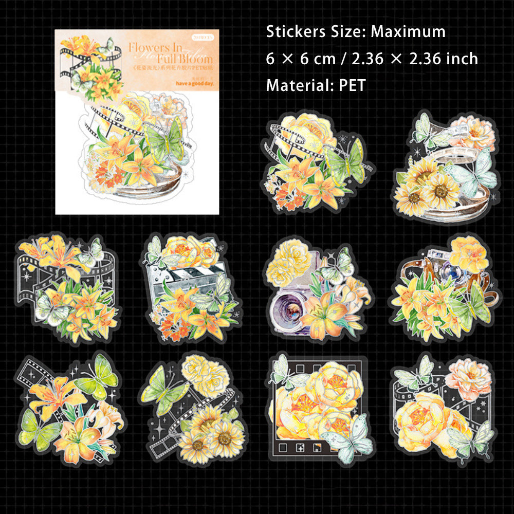 20 Pcs Flowers PET Stickers HZLG