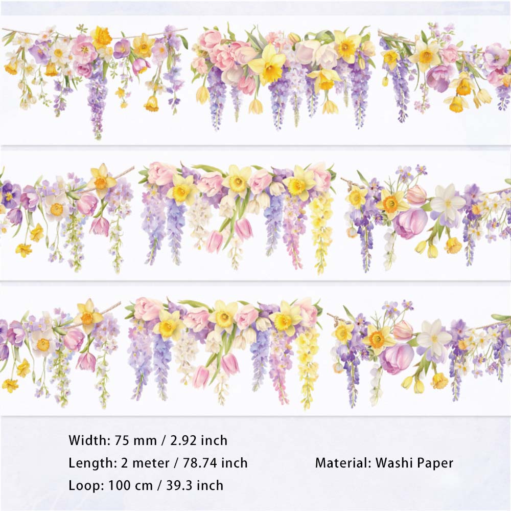 1 Roll Flower Vine Washi Tape YDHY