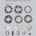 15 Pcs Lace Frame and Numebr PET Stickers FHZY