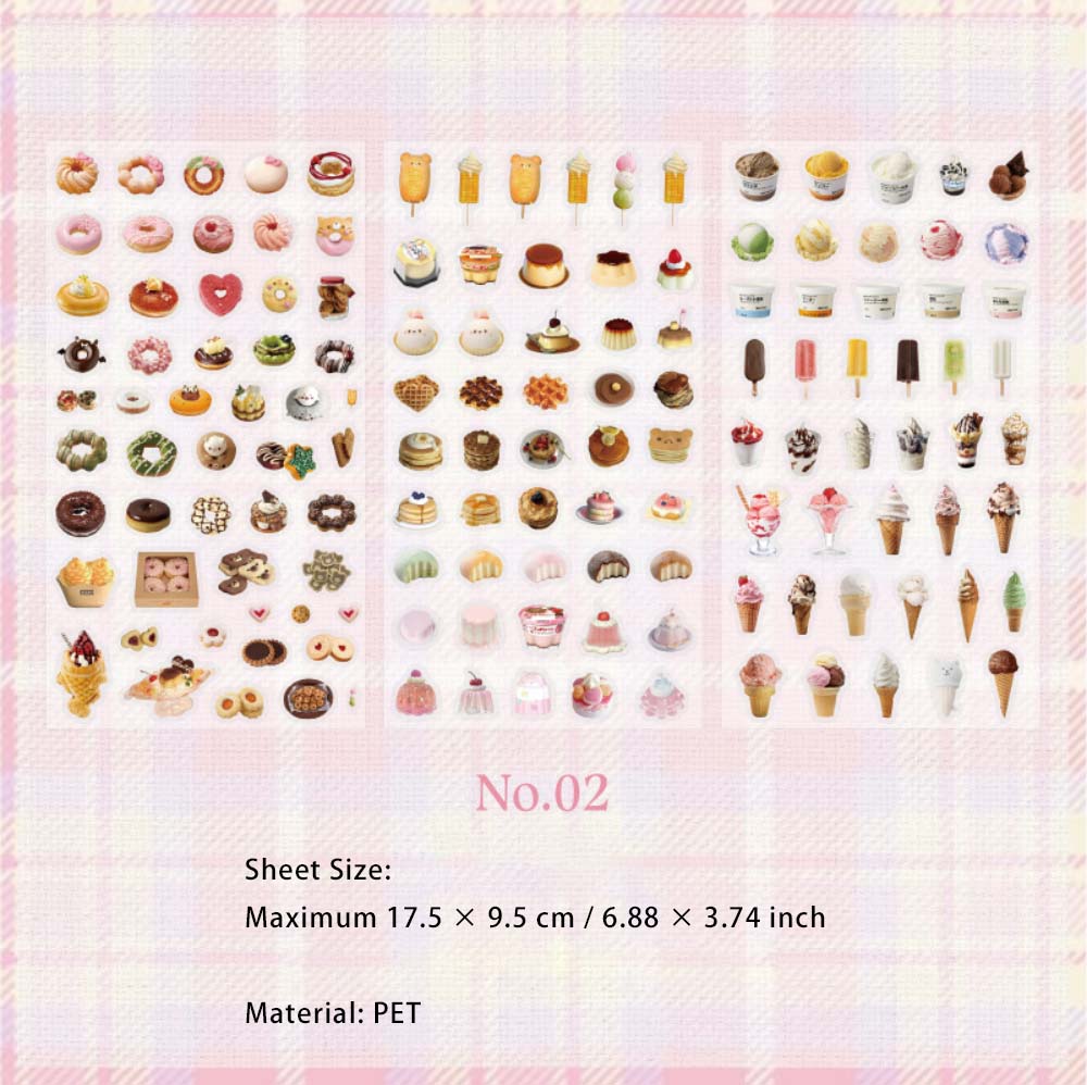 6 Sheets Drink Food PET Stickers MYJH