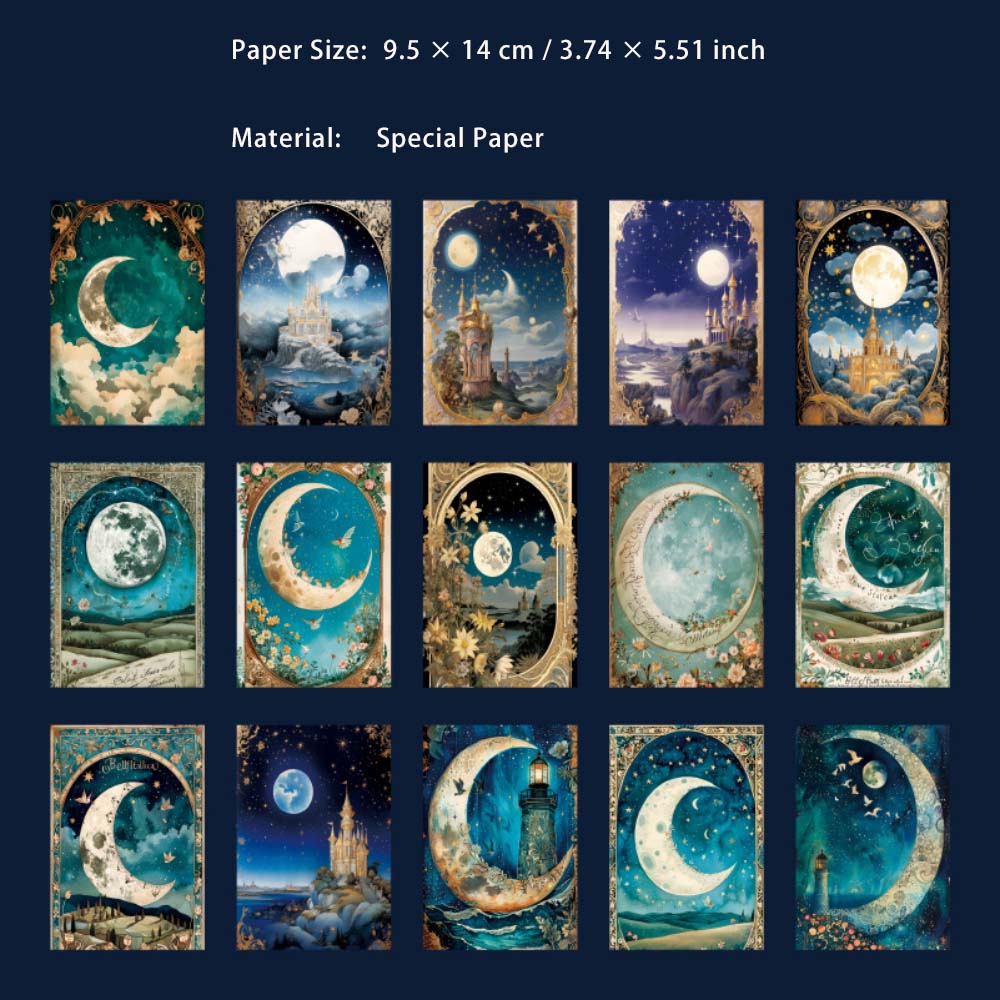 30 Sheets Moon Theme Scrapbook Paper RYLJL