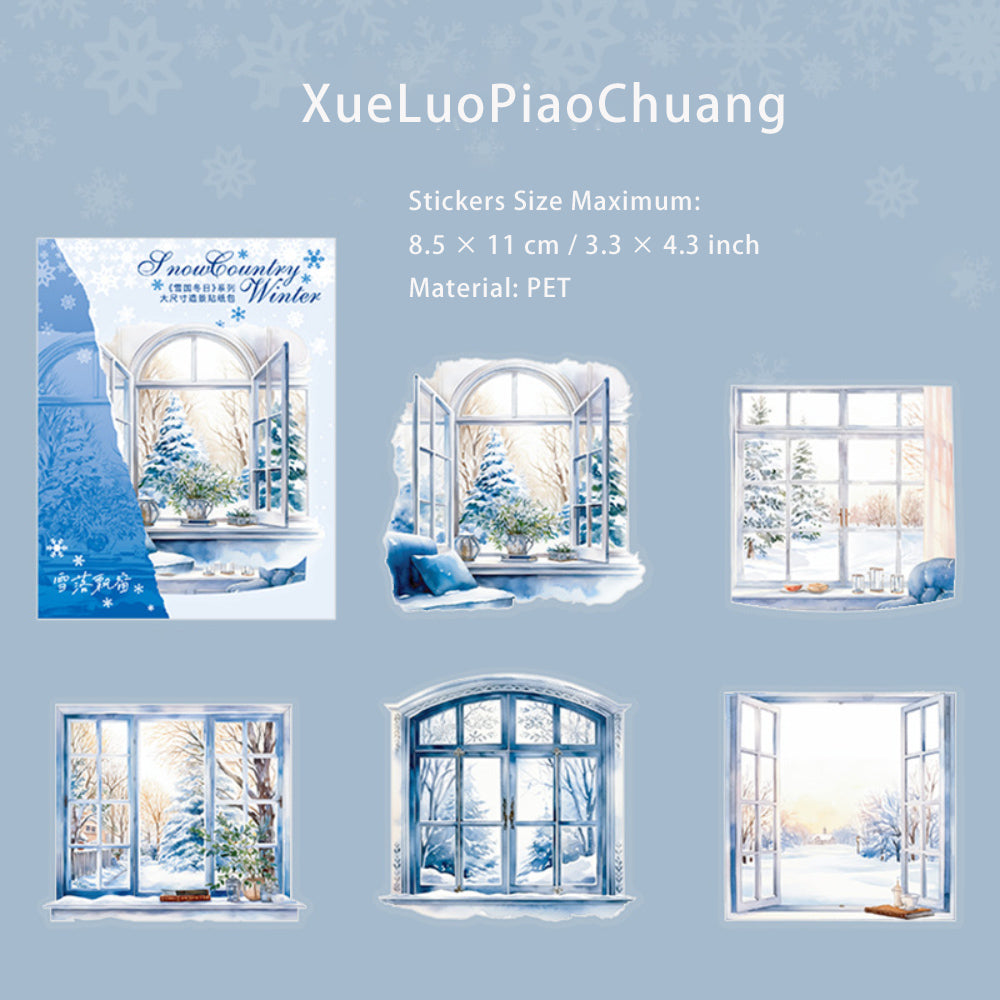 10 Pcs Winter Snow PET Stickers XGDR