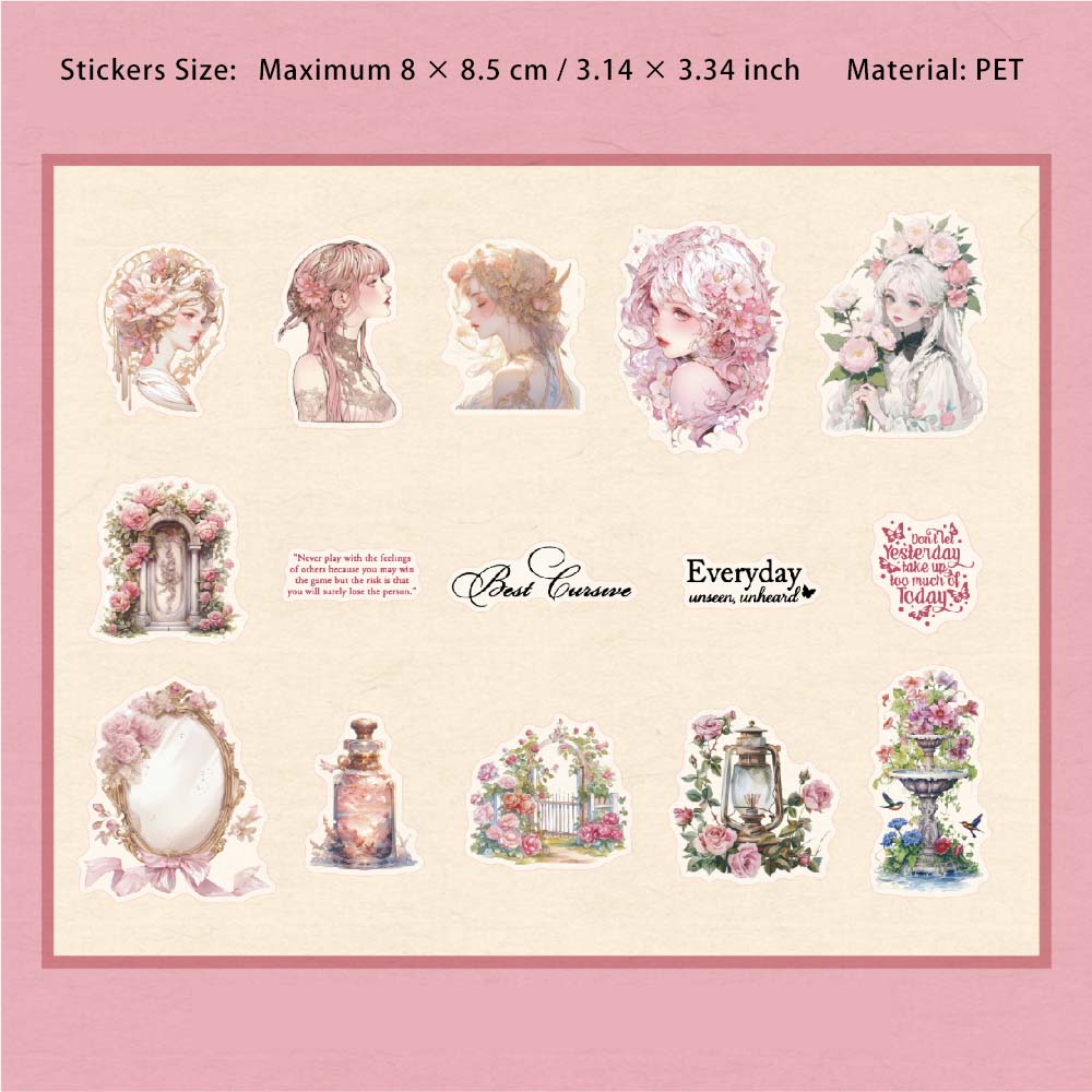 15 Pcs Fairy Girl PET Stickers SGXL