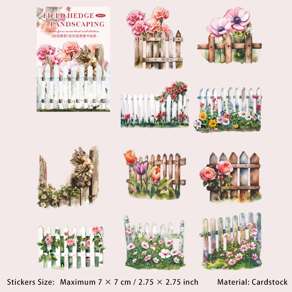 10 Pcs Garden Fence PET Stickers TYLB