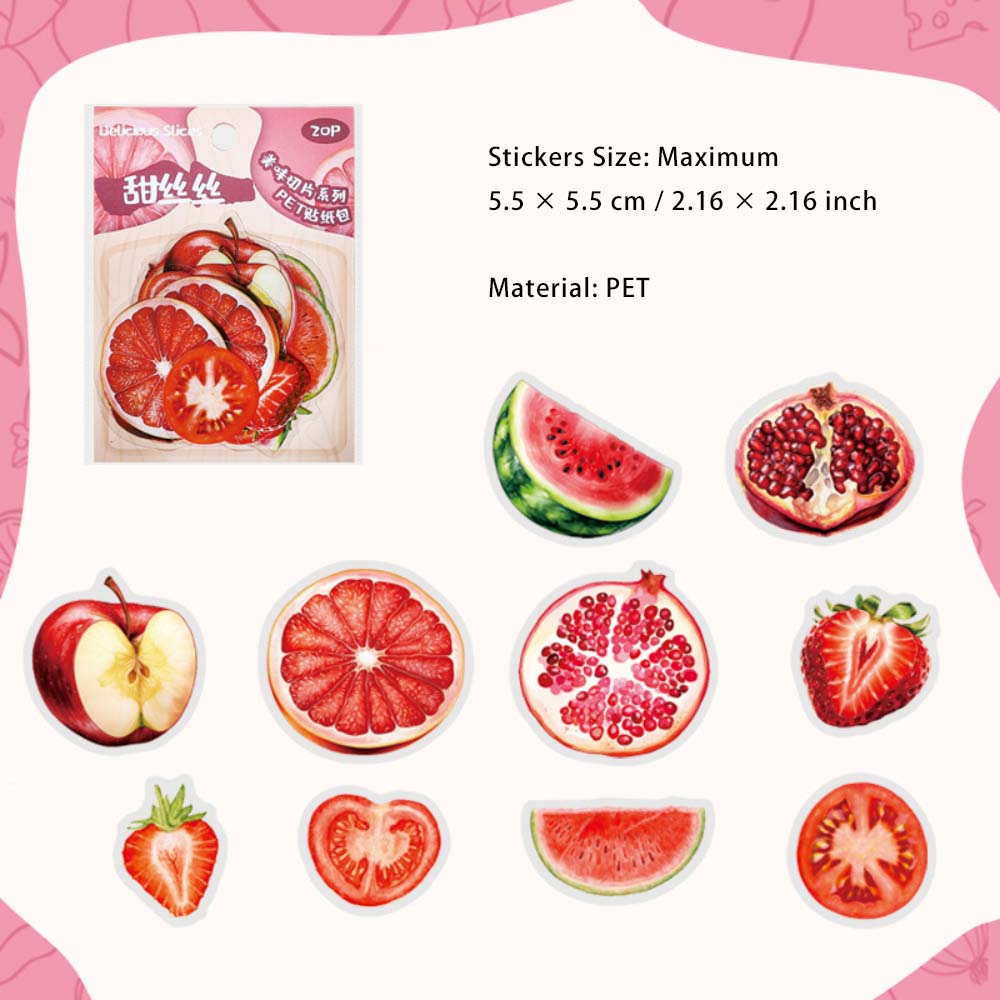 20 Pcs Fruit PET Stickers MWQP