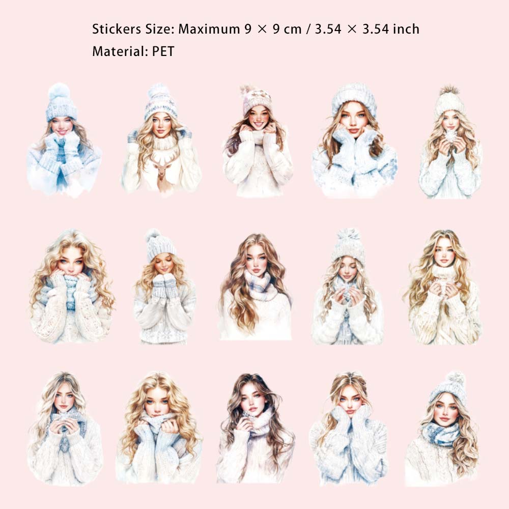 30 Pcs Winter Themed PET Stickers DJLQ