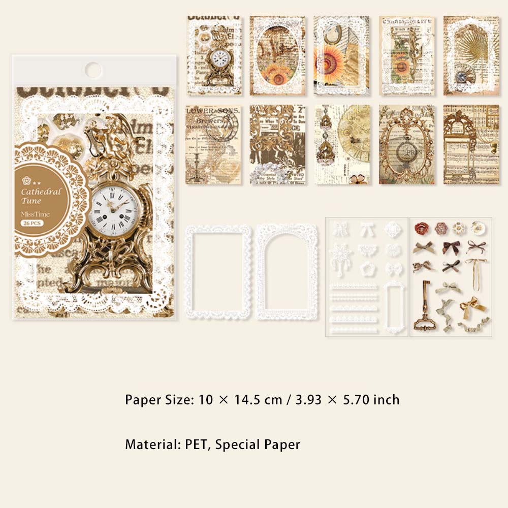 26 Pcs Scrapbook Paper and Stickers Kit LSTHJ