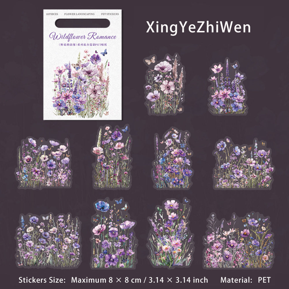 10 Pcs Wildflower PET Stickers YHDLM