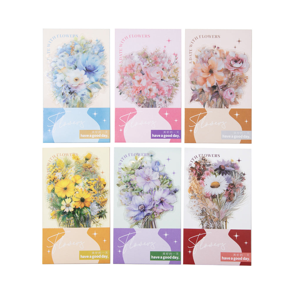 10 Pcs PET Bouquet Flower Stickers YHDYH