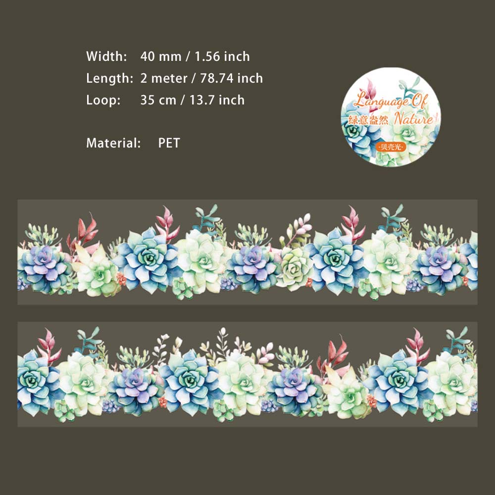 1 Roll Glitter Botanical PET Tape ZRZY